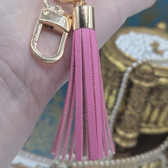 PINK Chunky Chain Fun Wristlet Key Ring Keychain Phone Holder NEW - Picture 5 of 9